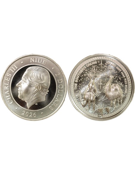 Ile Niue Charles III Croix du Sud 2 dollars Argent 2026 Sydney
