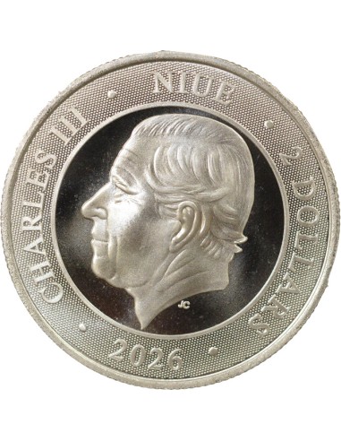 Ile Niue Charles III Croix du Sud 2 dollars Argent 2026 Sydney