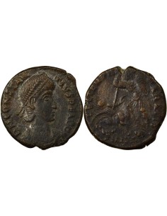 Rome Empire Constance II Soldat terrassant Cavalier 1 nummus Cuivre 351-355 Nicomédie