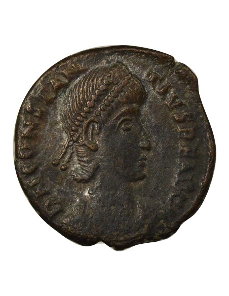 Rome Empire Constance II Soldat terrassant Cavalier 1 nummus Cuivre 351-355 Nicomédie