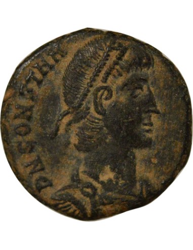 Rome Empire Constance II Soldat terrassant Cavalier 1 nummus Cuivre 350-354 Cyzique