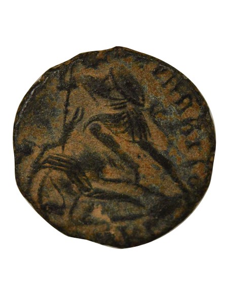 Rome Empire Constance II Soldat terrassant Cavalier 1 nummus Cuivre 350-354 Cyzique
