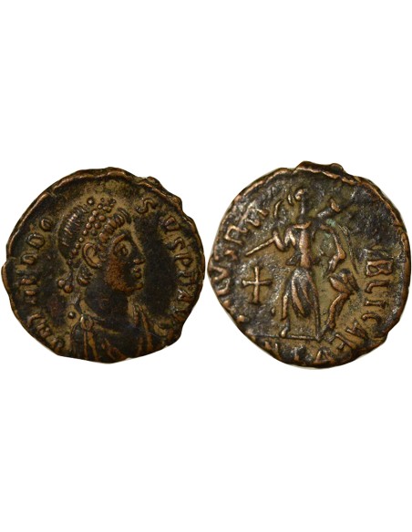 Rome Empire Théodose Ier Victoire & Captif 1 nummus Cuivre 388-392 Antioche