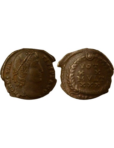 Rome Empire Constance II Voeux Vicennaux  1 nummus Cuivre 347-348