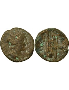 Grèce (Phénicie) Poséidon sur Aplustre 1 ae Bronze An 128 (132-131 Av JC) Arados