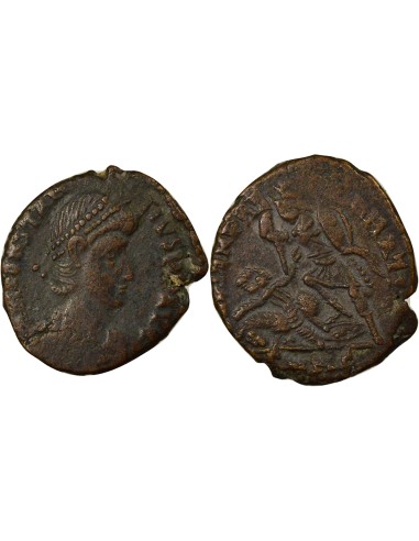 Rome Empire Constance II Soldat Terrassant Cavalier 1 nummus Cuivre 351-355 Nicomédie