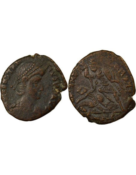 Rome Empire Constance II Soldat Terrassant Cavalier 1 nummus Cuivre 351-355 Nicomédie