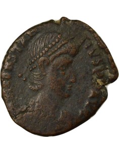 Rome Empire Constance II Soldat Terrassant Cavalier 1 nummus Cuivre 351-355 Nicomédie 2