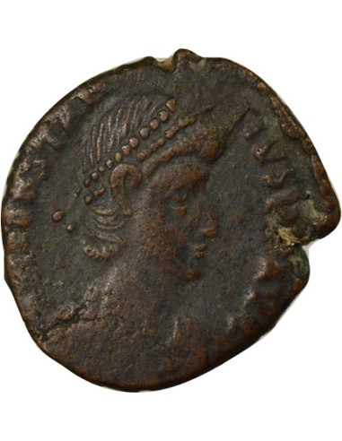 Rome Empire Constance II Soldat Terrassant Cavalier 1 nummus Cuivre 351-355 Nicomédie