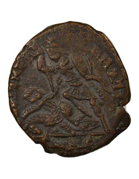 Rome Empire Constance II Soldat Terrassant Cavalier 1 nummus Cuivre 351-355 Nicomédie