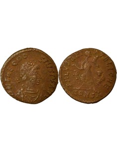 Rome Empire Théodose Ier Victoire & Captif 1 nummus Cuivre 388-392 Constantinople