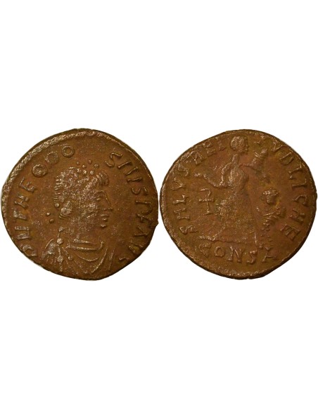 Rome Empire Théodose Ier Victoire & Captif 1 nummus Cuivre 388-392 Constantinople
