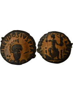 Rome Empire Théodose II Constantinople assise 1 nummus Cuivre 401-403 Antioche
