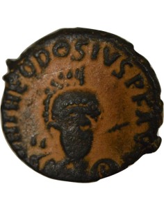 Rome Empire Théodose II Constantinople assise 1 nummus Cuivre 401-403 Antioche 2
