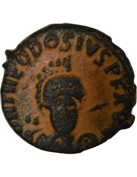 Rome Empire Théodose II Constantinople assise 1 nummus Cuivre 401-403 Antioche