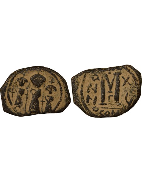 Empire Byzantin Héraclius Classe IV 1 follis Bronze An 16 (625-626) Constantinople