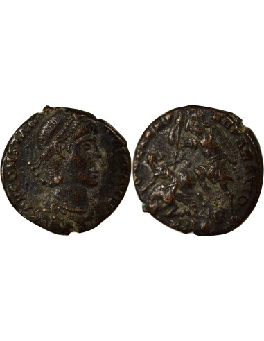 Rome Empire Constance II Soldat terrassant Cavalier 1 nummus Cuivre 355-361 Antioche
