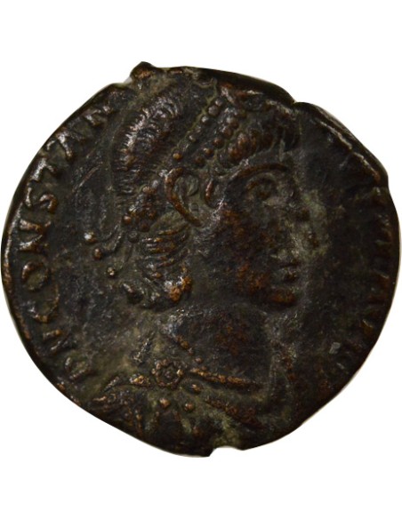 Rome Empire Constance II Soldat terrassant Cavalier 1 nummus Cuivre 355-361 Antioche