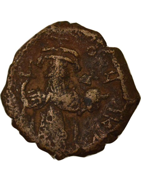 Empire Byzantin Constant II Héraclius Classe V 1 follis Cuivre 651-652 Constantinople