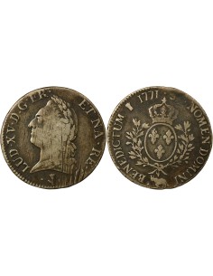 Louis XV A la Vieille Tête 1 écu Argent 1771 Pau