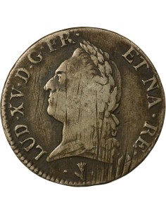 Louis XV A la Vieille Tête 1 écu Argent 1771 Pau 2