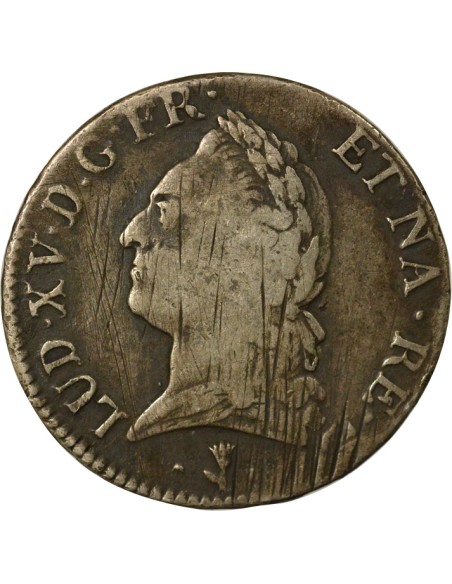 Louis XV A la Vieille Tête 1 écu Argent 1771 Pau