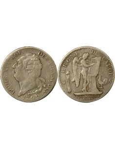 Louis XVI au Génie 1 écu Argent 1792 A - Paris