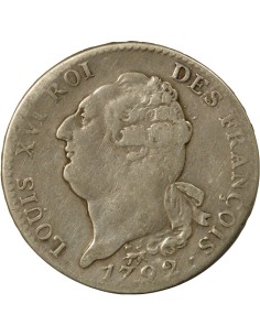 Louis XVI au Génie 1 écu Argent 1792 A - Paris 2