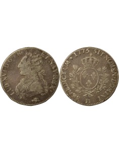 Louis XVI au Buste Habillé 1 écu Argent 1775 D Lyon