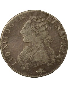 Louis XVI au Buste Habillé 1 écu Argent 1775 D Lyon 2