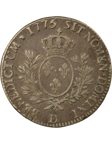 Louis XVI au Buste Habillé 1 écu Argent 1775 D Lyon