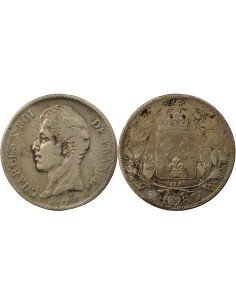 Charles X 2e Type 5 francs Argent 1828 W Lille