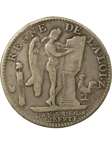 Louis XVI au Génie 1 écu Argent 1793 N Montpellier