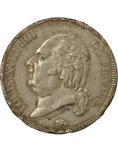 Louis XVIII Tête nue 5 francs Argent 1821 A - Paris