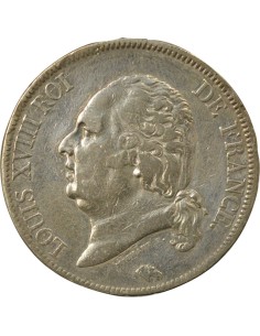 Louis XVIII Tête nue 5 francs Argent 1816 L Bayonne 2