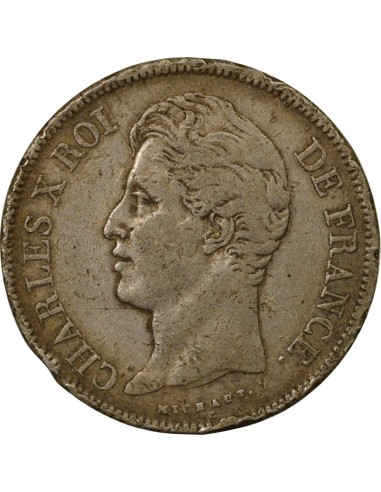 Charles X 2e Type 5 francs Argent 1829 Q Perpignan