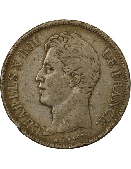 Charles X 2e Type 5 francs Argent 1829 Q Perpignan