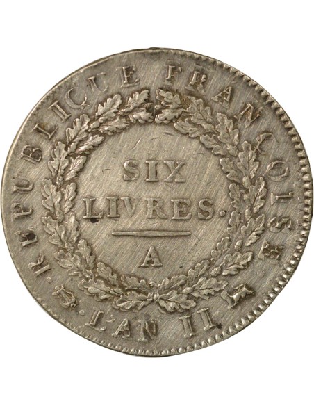 au Génie 6 livres Argent 1793 A - Paris