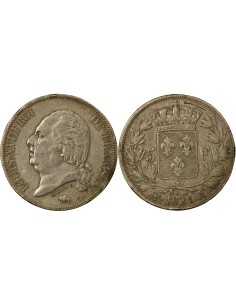 Louis XVIII Tête nue 5 francs Argent 1821 A - Paris