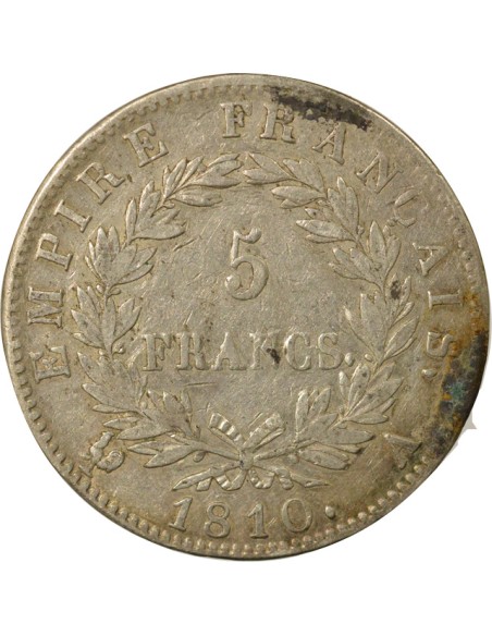 Roi d'Italie Empire 5 francs Argent 1810 A - Paris