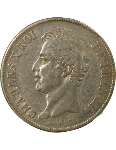Charles X 2e Type 5 francs Argent 1827 W Lille