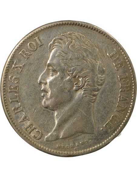 Charles X 2e Type 5 francs Argent 1827 W Lille