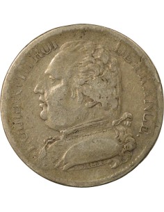 Louis XVIII au Buste Habillé 5 francs Argent 1814 L Bayonne 2