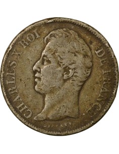 Charles X 2e Type 5 francs Argent 1828 D Lyon 2