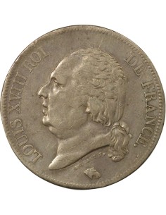 Louis XVIII Tête nue 5 francs Argent 1816 L Bayonne 2