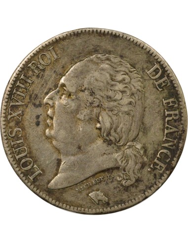 Tête nue - 1824 M Toulouse 5 francs Argent 1824 M Toulouse