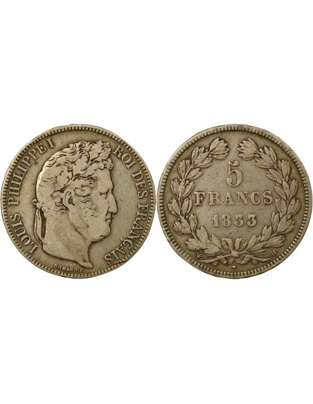 Louis-Philippe Ier Louis-Philippe I - 5 Francs Argent - 1832 H La Rochelle 5 francs Argent 1832 H La Rochelle
