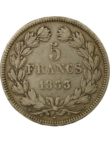 Louis-Philippe Ier Louis-Philippe I - 5 Francs Argent - 1832 H La Rochelle 5 francs Argent 1832 H La Rochelle