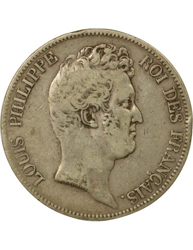 5 Francs Argent Louis-Philippe I 1830 W - Tranche en Creux