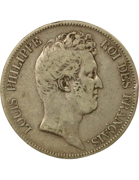 5 Francs Argent Louis-Philippe I 1830 W - Tranche en Creux